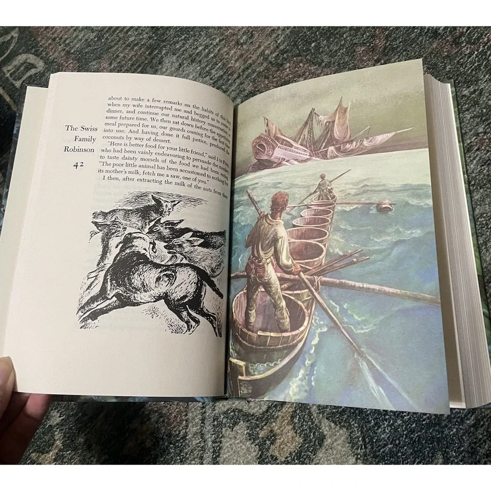 VINTAGE  SWISS FAMILY‎ ROBINSON HARDCOVER BOOK JR. EDITION GROSSET & DUNLAP 1998
